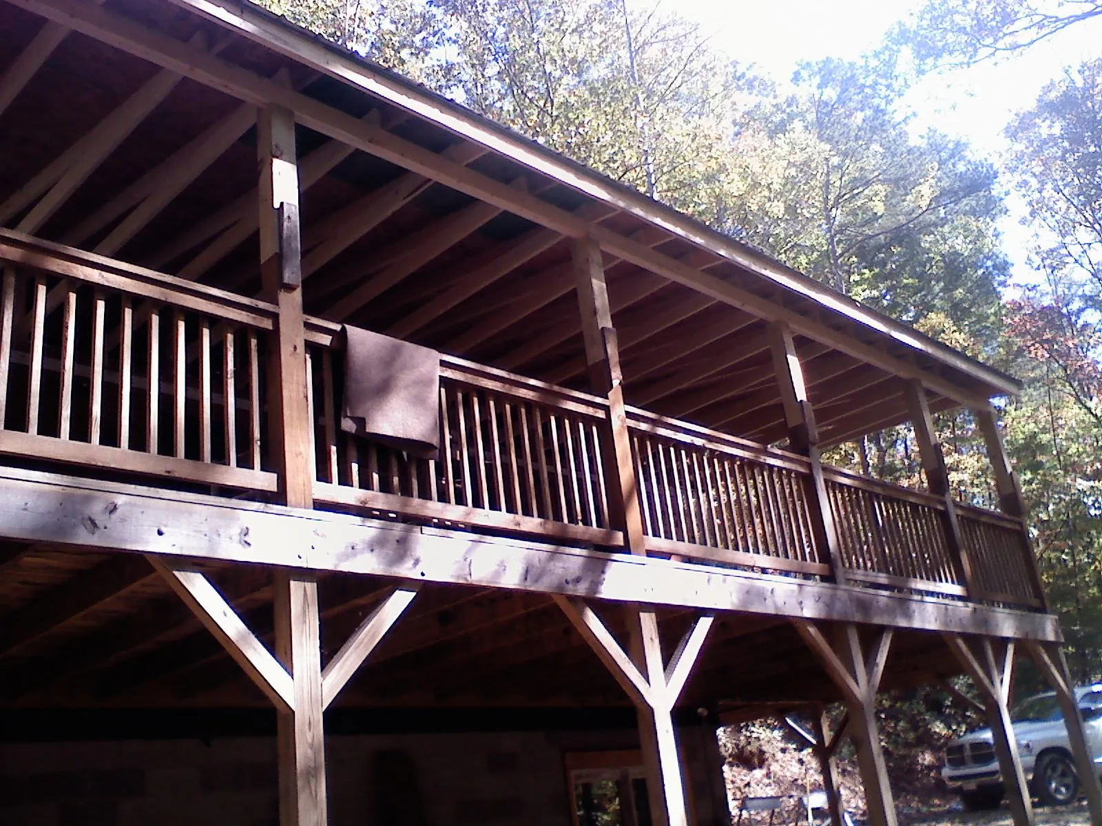 Timber framing under a new elevated porch and deck — Roof Leak Repair in Schnecksville by Roofing Brothers